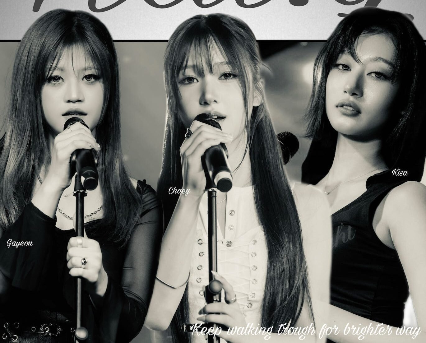 Hat:q , Hat, Hat:q K-pop R&B vocal group members Gayeon Chaei Kisa, Hat:q Gayeon member profile photo, Hat:q Chaei member profile photo, Hat:q Kisa member profile photo, Hat:q debut single 일상 Life Goes On cover art, Hat:q performing on K-Popup Chart Show debut stage, Hat:q three members group photo, Hat:q promotional photo for debut, Hat:q R&B vocal group South Korea 2026, Hat:q members posing for debut promotion,