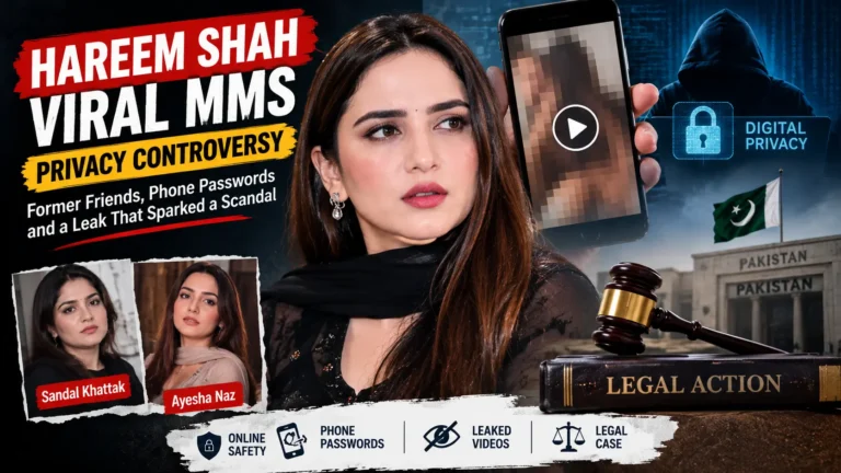 Hareem Shah, Hareem Shah viral MMS controversy, Hareem Shah leaked videos case, Hareem Shah news, Sandal Khattak legal case, Ayesha Naz allegations, Pakistan TikTok news, FIA investigation, celebrity privacy controversy, phone password security, online privacy protection