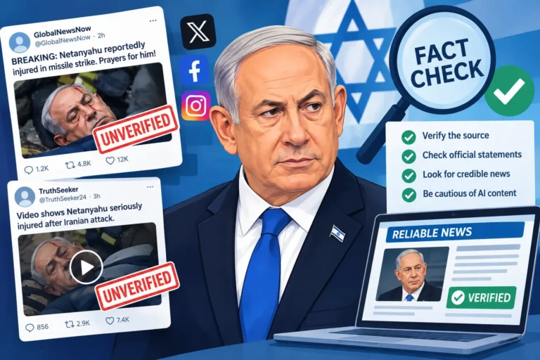 Netanyahu, Netanyahu injury rumors, Benjamin Netanyahu injured, Netanyahu viral video, Netanyahu social media claims, Netanyahu injury fact check, AI-generated Netanyahu video, Israel news, Netanyahu health rumors, viral political misinformation, Netanyahu latest news