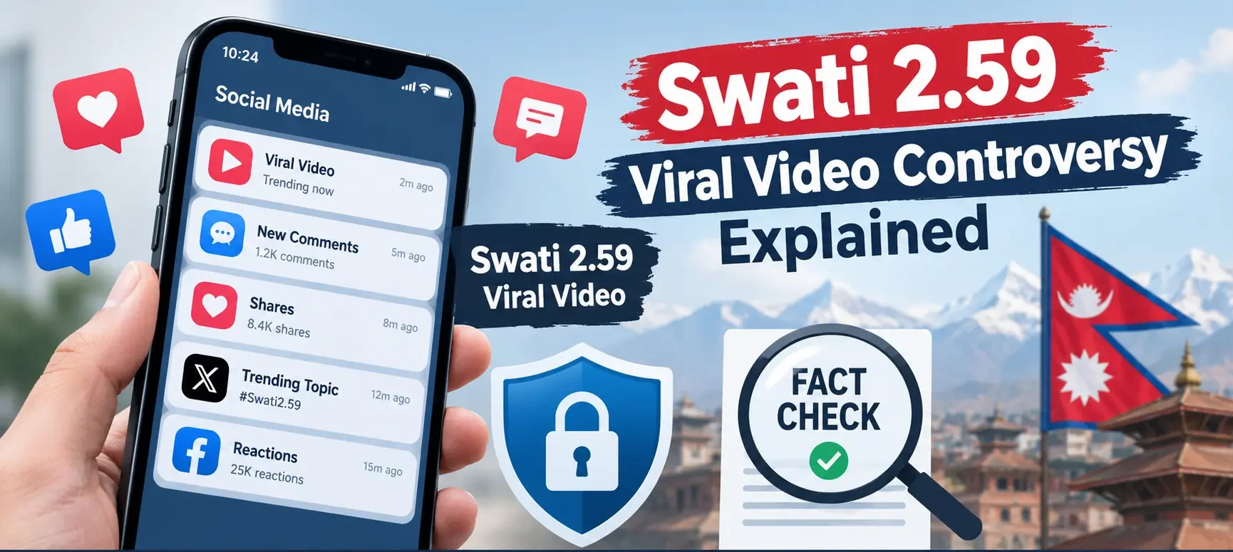 Swati 2.59 viral video, Swati 2.59 viral video controversy, Swati 2.59 Nepali kanda, Swati viral video Nepal, Swati 2.59 controversy explained, Swati 2.59 trending topic, Swati 2.59 online search trend, Nepal viral video news, Nepali viral video controversy, Swati 2.59 fact check, viral video claims unverified, social media controversy Nepal, online privacy awareness, digital privacy, viral news fact check, Nepal social media trends, Swati 2.59 latest update, responsible online reporting, viral video rumors, online misinformation awareness For online privacy and unverified rumors, here’s a monetization link option. Ad Ad options Learn more Are you interested in this ad?